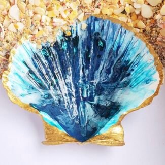 Stutzi Design Ocean Waves Hand Painted Shell