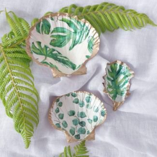 Stutzi Design Monsterra Leaves Decoupage Shell 3