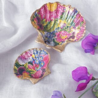 Stutzi Design Summer Flowers Decoupage Shell